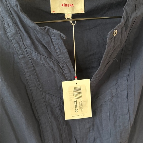 Xirena Navy Blue Finna Dress MIDI Maxi Button Front Dress Size XS NWT - Picture 4 of 4